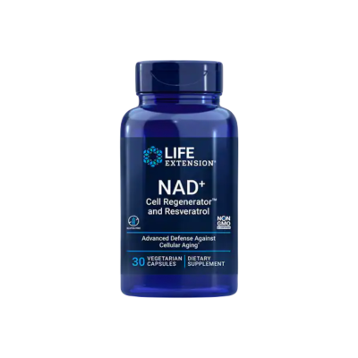 Life Extension, NAD+ Cell Regenerator e Resveratrol - 30 Cápsulas